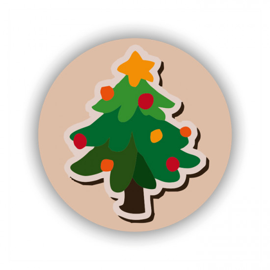 Наклейки-стикеры на подарок Новогодняя елочка 7х7см уп10