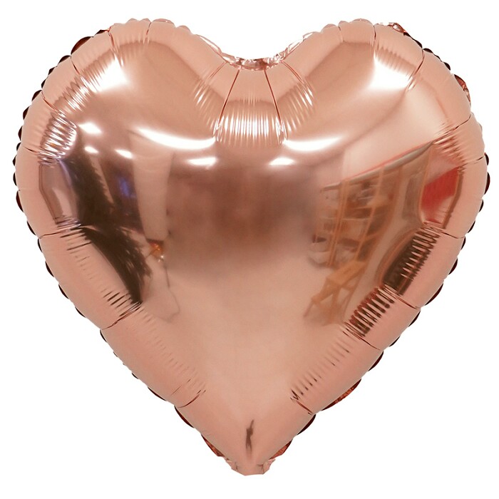 Шар фольга без рисунка 24" сердце Розовое золото Heart Rose gold ВС