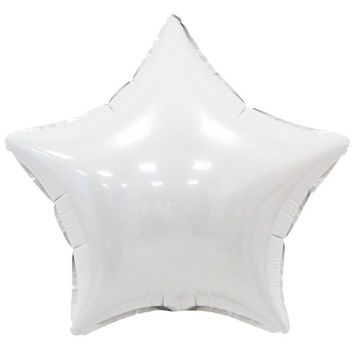 Шар фольга без рисунка 18'' звезда Белая Star White ВС