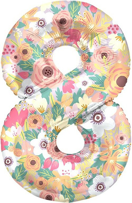 Шар-цифра "8" "Цветочный вальс"