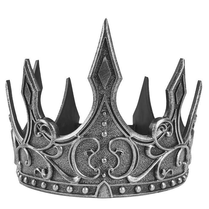 Корона пластиковая Готика серебро 52х15см ВВ