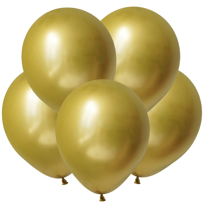 Шар латекс 5"/ВП металлик Зеркальные шары Золото Mirror Gold 50шт