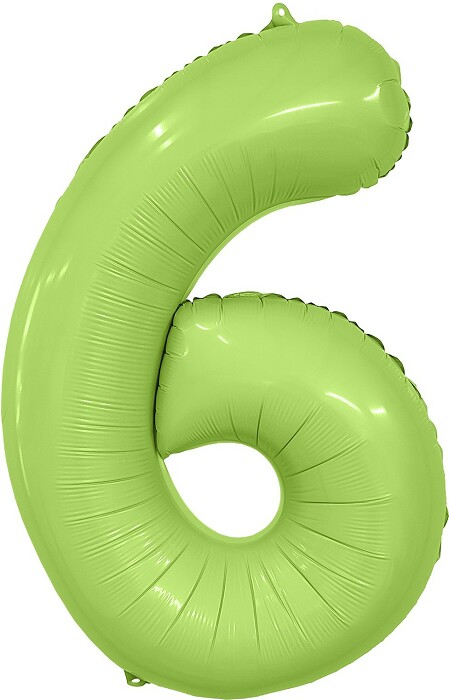 Шар фольга Цифра 40" AG Slim Мистик фисташка "6" (упак)