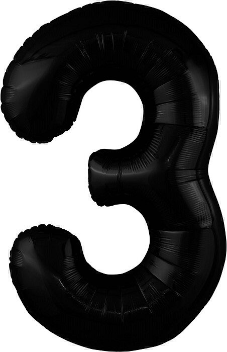Шар фольга Цифра 40''/AG Slim Черная "3"