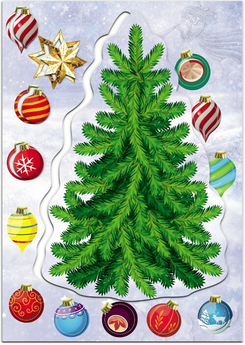 Магниты набор Елка и игрушки 21х14,5см 1шт