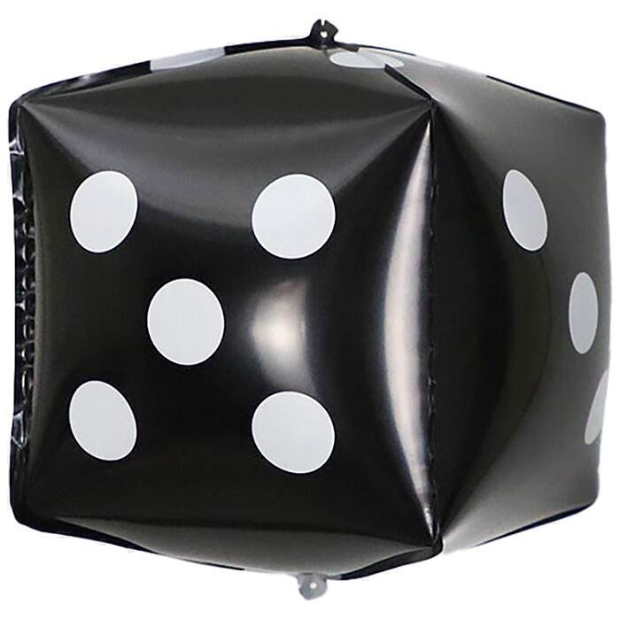 Шар фольга 3D КУБ 24" Кость игральная Black ВЗ