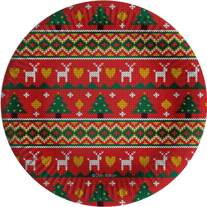 Тарелки бумага 180мм Новогодний орнамент (уп6)