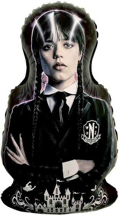 Шар фольга фигура Мрачная стори Уэнсдей Академия Невермор 33'' 84см FL