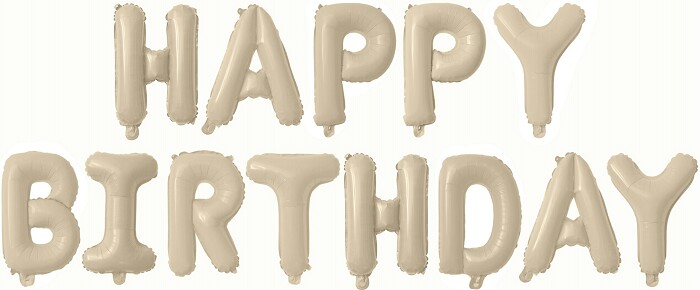 Шар фольга Буквы надпись Happy Birthday 16" 41см Happy Birthday Карамель