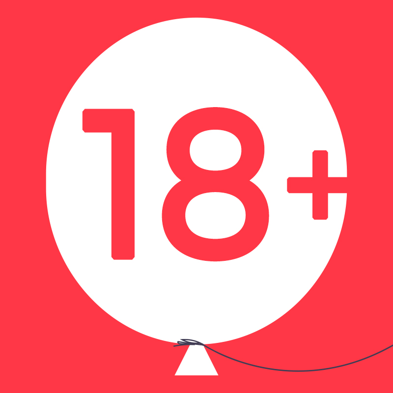 Шар фольга фигура +18 Головастик 27'' 69см FL