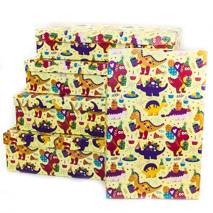 Коробка Прямоугольник 38х26х9см Динозаврики Яркий праздник 054 8003-4