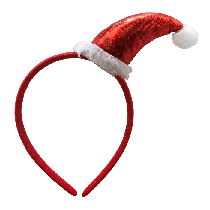 НГ Ободок Новогодний колпак красный металлик ВВ