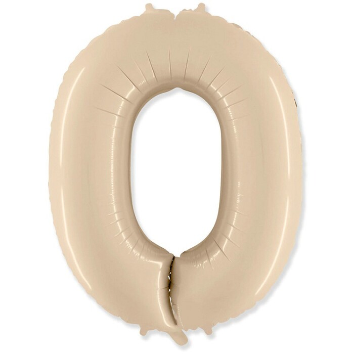 Шар фольга Цифра 40"Fm Кремовый Cream "0" 901760SPC