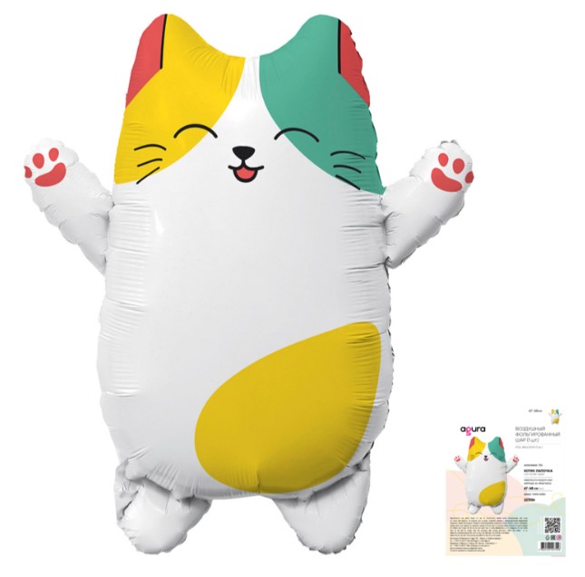 Шар фольга фигура Котик Лапочка 27" 68см AG 1207-5895