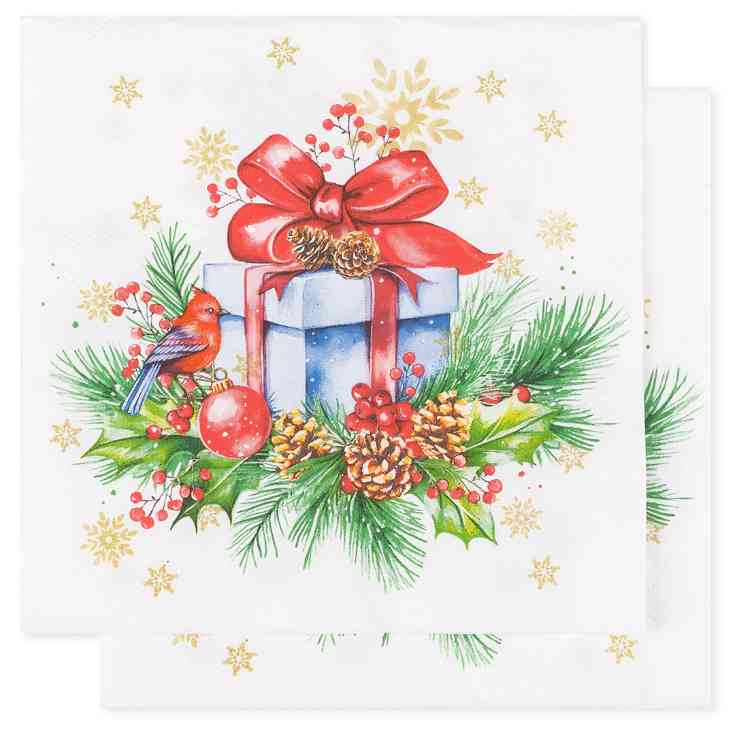 Салфетки бумажные 33 см, 20 шт. Подарок на Новый год