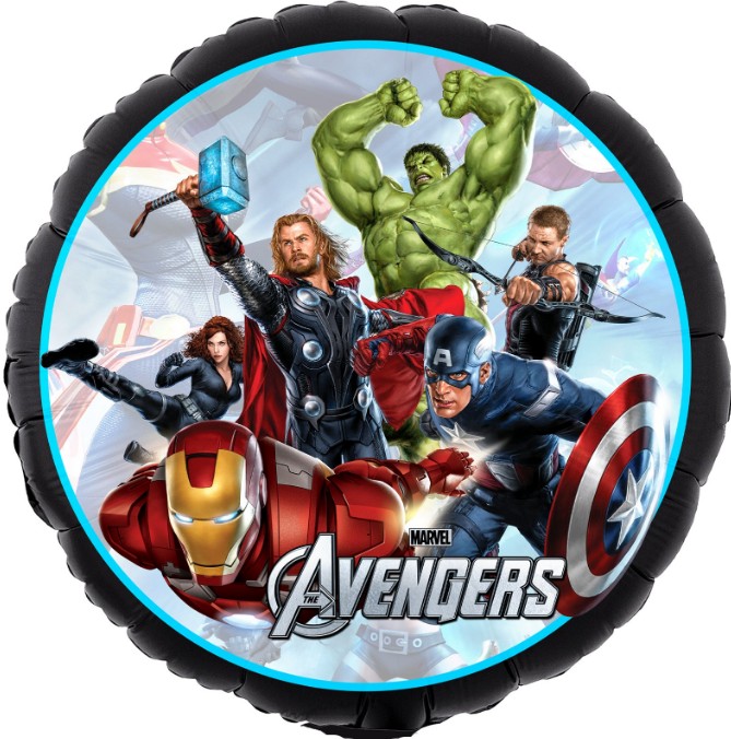 Шар фольга с рисунком 18'' 46смFL Круг, Герои Защитники, Дизайн №2 (упак)