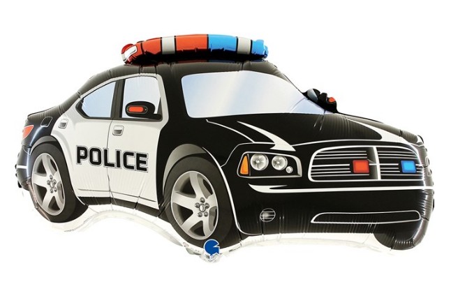 Шар фольга фигура Полицейская машина Черный 28" 71смGR