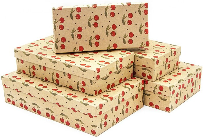 Коробка Крафт прямоугольник Дикая вишня 30х18х7, 28см 1 штука