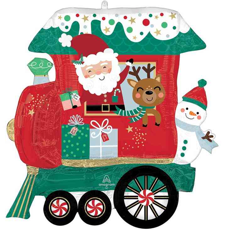 Шар фольга фигура Паровоз Полярный экспресс 25" 71см