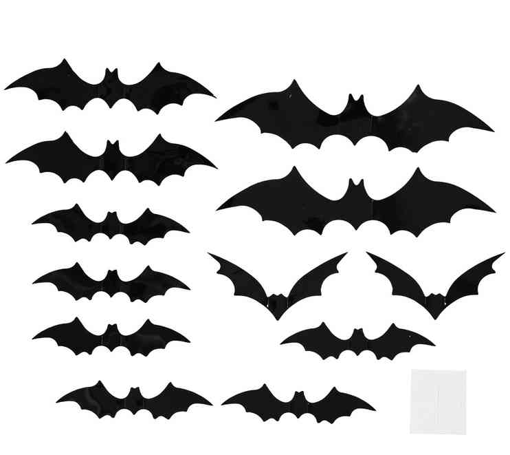Декоративное украшение Летучая мышь пласти 8-16см ЕУТ (уп12)