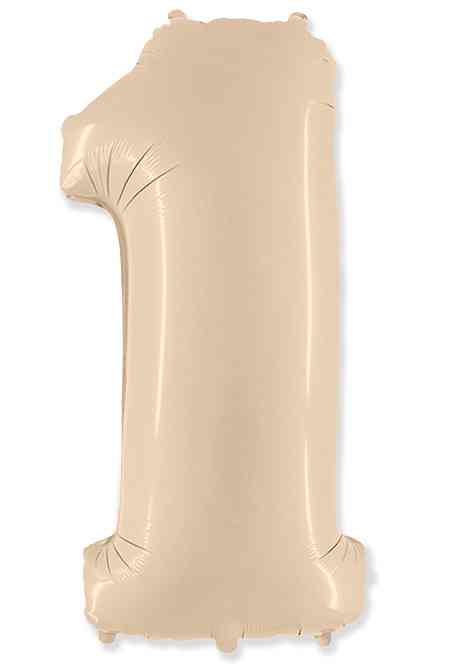 Шар фольга Цифра 40" Fm Кремовый Cream "1" 1207-4830