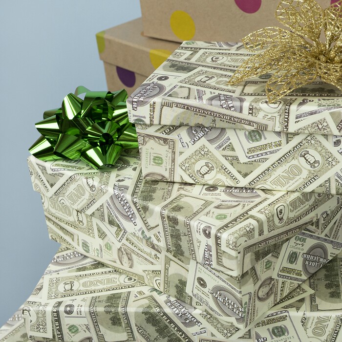 Коробка Прямоугольник 28х18х12см Деньги