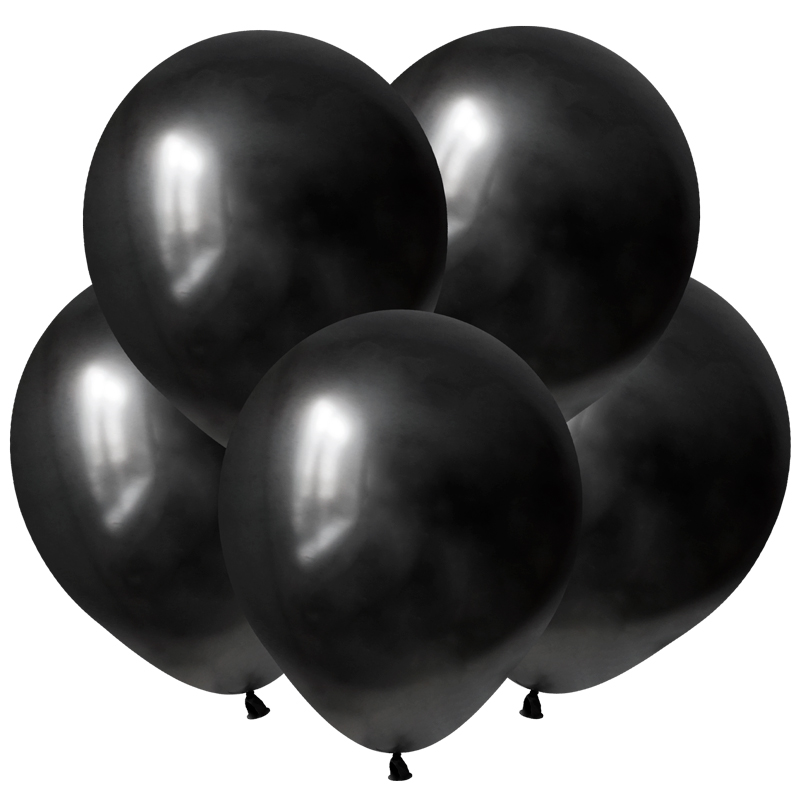 Шар латекс 5"/ВС хром Черный Mirror Black 50шт