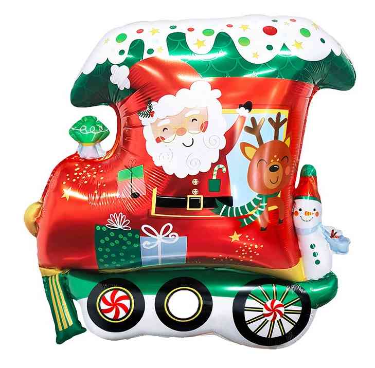 Шар фольга фигура Новогодний паровозик 26" 66смFL