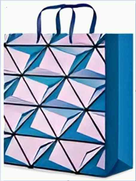 Пакет бумажный M 18х23 Объемный узор голубой Optima