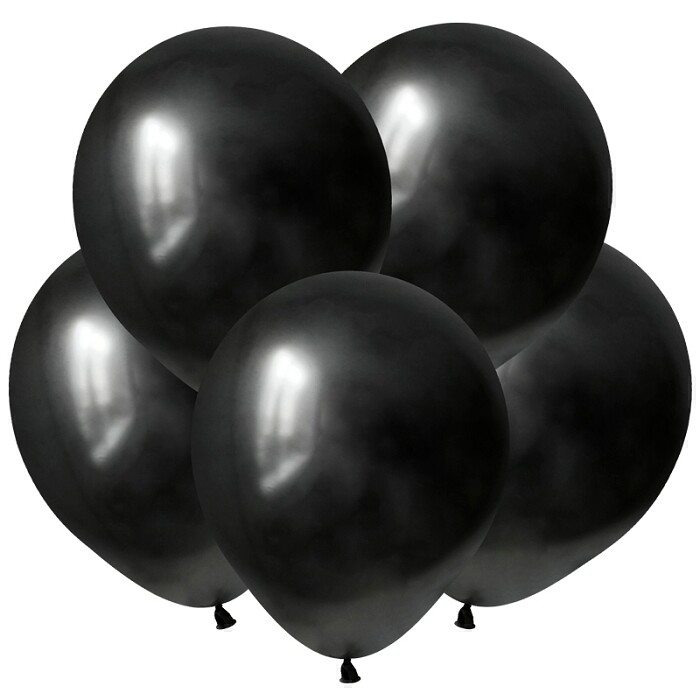 Шар латекс 12"/ВП хром Зеркальные шары Черный Mirror Black 50шт