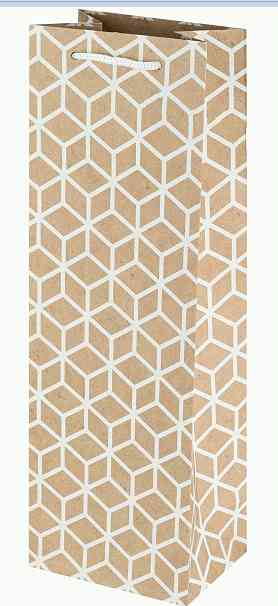 Пакет крафт под бутылку 12х36см Белые соты