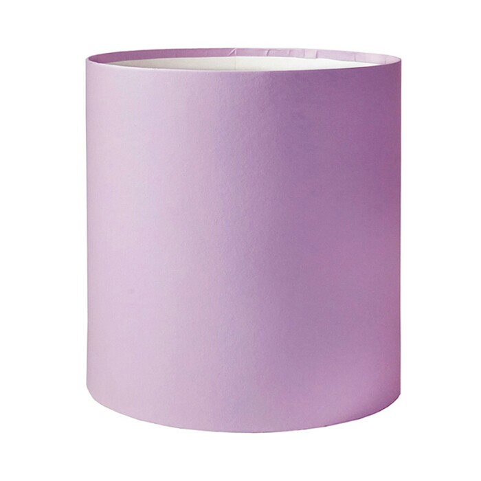 Коробка цилиндр Премиум Светло-сиреневый 18х18см