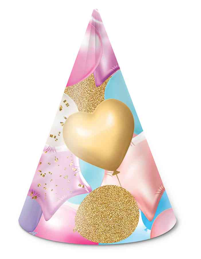 Колпаки бумажные Праздничные шарики (уп6)