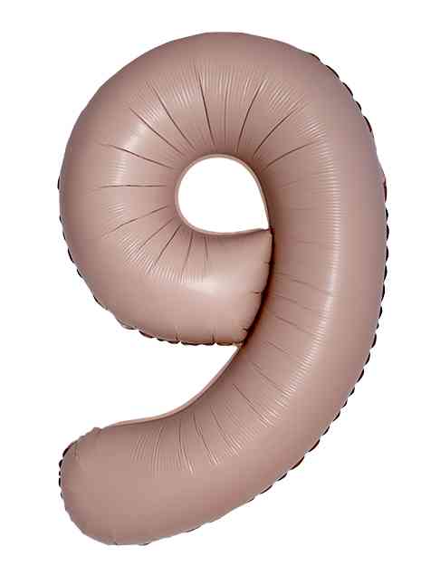 Шар фольга Цифра 40"Fm Slim Винтажная роза Матовый "9" (упак)