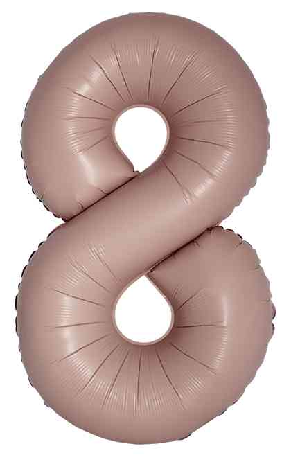 Шар фольга Цифра 40"Fm Slim Винтажная роза Матовый "8" (упак)