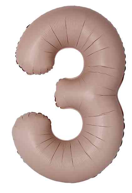 Шар фольга Цифра 40"Fm Slim Винтажная роза Матовый "3" (упак)