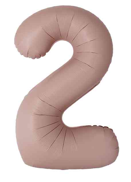 Шар фольга Цифра 40"Fm Slim Винтажная роза Матовый "2" (упак)