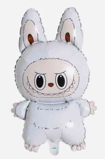 Шар фольга фигура Лабубу белая 68смАА