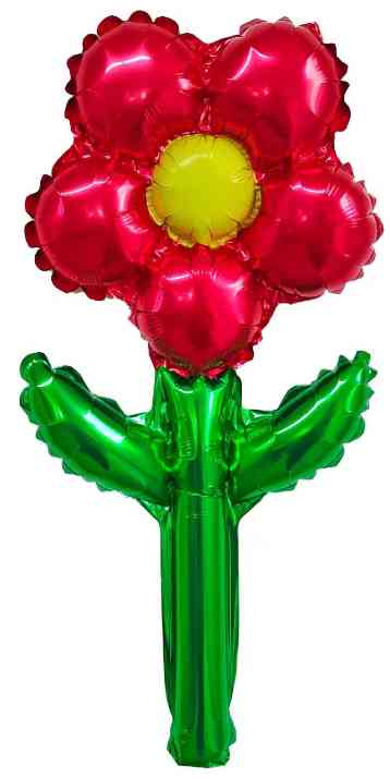Шар фольга мини с клапаном Цветок Красный 17" 43смFL