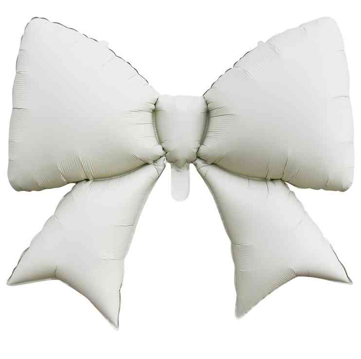 Шар фольга фигура Бант белый сатин 39" 99смВЗ 26457 (упак)