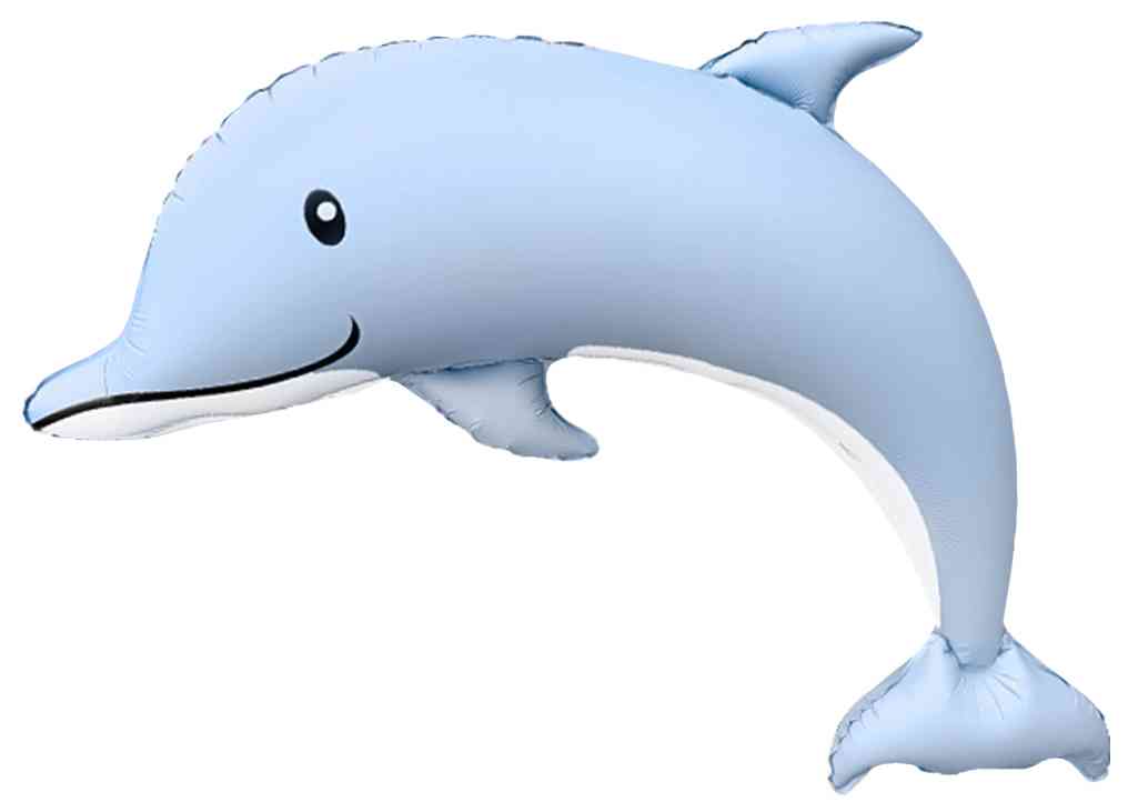 Шар фольга фигура Дельфин Голубой Сатин 46" 117смFL