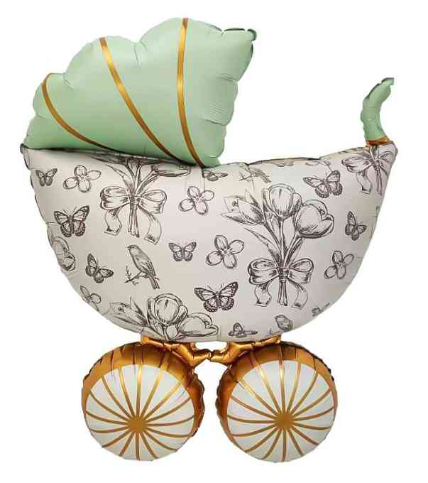 Шар фольга фигура Коляска Ретро Сатин 36" 91смFL