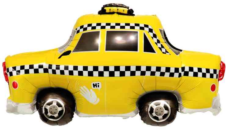 Шар фольга фигура Такси машина желтая 36" 91смВЗ (упак)