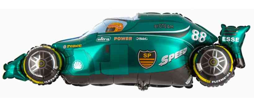 Шар фольга фигура Машина гоночная зеленая 36" 92смFm (упак)