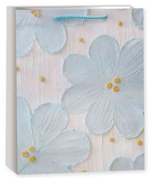 Пакет бумажный L 26х32см Большие цветы Дизайн №4