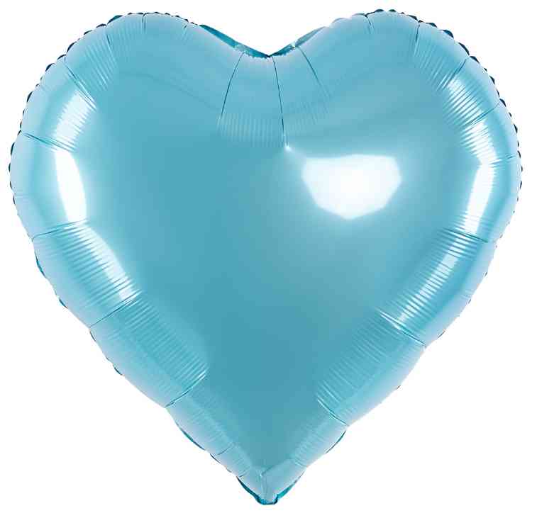 Шар фольга без рисунка 32"FL сердце металлик Голубой