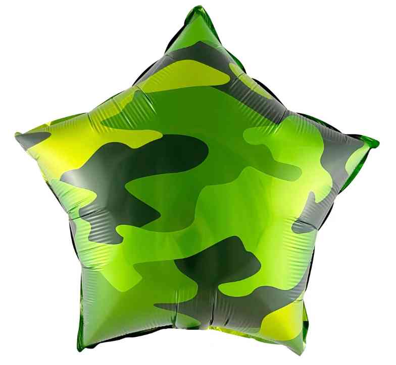 Шар фольга с рисунком 18"FL Звезда Камуфляж