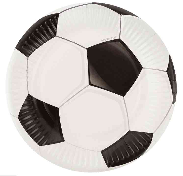 Тарелки бумажные Футбольный мяч 180мм (уп6) ДБ