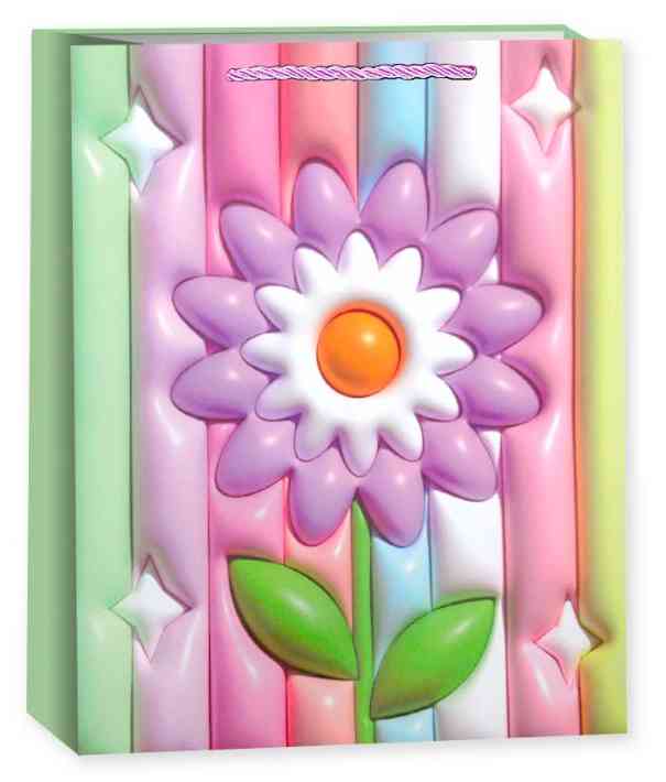 Пакет бумажный M 18х23см Красочный цветок Дизайн №2