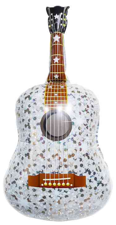 Шар фольга фигура Гитара Серебро 35" 89смFL (упак)